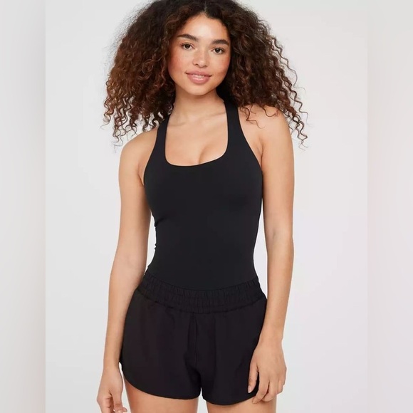 Offline by Aerie Real Me Hot Stuff Romper Blue Athletic Shorts Onesie Women’s L - Picture 1 of 12